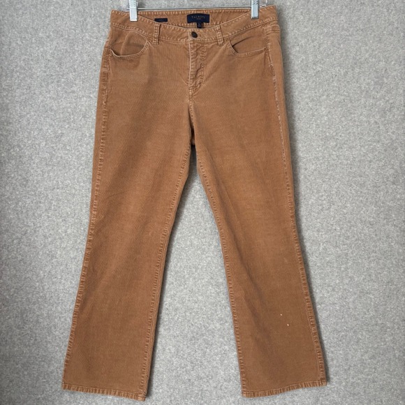 Talbots Pants - Talbot's Women's Petite 12P Corduroy Curvy Khaki Tan Dress Pants Stretch‎ Slacks